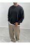 Black Basic Pre-Washed Oversized Sweatshirt TW-7088 - 5