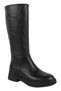 L058.268686 Women's Vintage Genuine Leather Metal-Accented Boots, Long Shaft, and Thick Thermal Sole