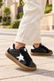 Unisex Rubber Sole, Lace-Up Casual Sneakers for Girls and Boys with Star Details - 7