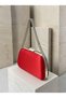 Red Satin Women's Evening Clutch Bag with Silver Accents and Chain Strap for Weddings, Engagements, and Graduations - 5