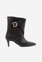 LOXLEY Brown Leather Buckled Women's Heeled Boots - 8