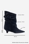 ROYDEN Navy Suede Genuine Leather Gored Women's Low-Heeled Boots - 5