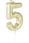 شمعة رقم '5' ذهبية اللون - 3