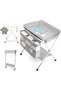 Portable Baby Changing Table with Wheels, 3-Level Adjustable Heights Folding Diaper Changing Station
