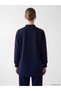 Two Mt Shop Quality Lcw Everyday Navy Blue Diver Fabric Plain Loose & Baggy Women's Sweatshirt Tunic - 4
