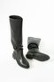 Women's Black Ruched, Ultra-Comfortable Flat Sole Boots - 4