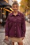 Italian Burgundy-Collared, Sleeve-Cuffed, Metal-Buttoned, Pre-Washed, Sequin-Decorated Gabardine-Woven Jacket 70 65 - 3