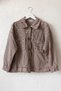 Italian Taupe Color Mink-Cuffed, Metal-Buttoned, Washable, Sequined Gabardine-Woven Jacket 70 65 - 2