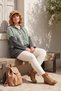 Italian Khaki Hooded Long-Sleeve Zippered Pocket Knit Jacket 75 75 - 5