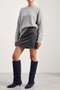 GLENDA Navy Suede Genuine Leather Women's Low-Heeled Boots - 3