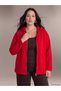 TWO MT SHOP QUALITY LCW Curve Red 2-Ply Solid Midi Women's Zipper Sweatshirt