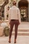 Italian Ecru Jacket with Collar, Long Sleeves, Buttons, and Pockets—Casual Jacquard Woven Velvet Jacket 64 64 - 6