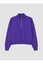 Alita City Farkıyla Xside Purple High Neck Women's Thick Sweatshirt - 6