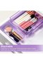 25 PCS Clear Purple Plastic Drawer Organizer Set, 4 Assorted Sizes Modular Storage Bins for Makeup, - 8