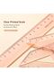 Ruler Set, Geometry Set with 15cm Ruler Protractor Triangle Rulers, Translucent Pastel Math Tools fo - 3