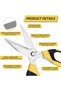 Heavy Duty Multipurpose Scissors for Home, Office, Kitchen & Workshop, Sharp Serrated Edge Blades, C - 3