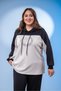 Women's Plus Size Sweatsuit Set with Stone Embellishments, Black - 6