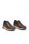 Coffee Genuine Leather Men's Casual Sneakers with Side Elastic Band 42170 - 4