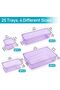25 PCS Clear Purple Plastic Drawer Organizer Set, 4 Assorted Sizes Modular Storage Bins for Makeup, - 4