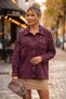 Italian Burgundy-Collared, Sleeve-Cuffed, Metal-Buttoned, Pre-Washed, Sequin-Decorated Gabardine-Woven Jacket 70 65 - 4