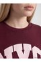 TWO MT SHOP QUALITY XSIDE Burgundy-Printed Oversized Women's Thick Sweatshirt - 3