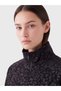 TWO MT SHOP QUALITY LCW Modest Black 2-Ply Leopard Print Comfort & Relax Women's Zipper Sweatshirt - 3