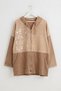 Italian Beige Hooded Long-Sleeve Zippered Pocket Knit Jacket 75 75 - 2
