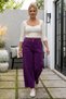 Italian Burgundy Elasticated Hem Wide-Leg Corduroy Oversized Woven Pants 102 68 - 6