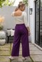 Italian Burgundy Elasticated Hem Wide-Leg Corduroy Oversized Woven Pants 102 68 - 7