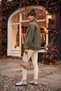 Italian Khaki-Cuffed, Metal-Buttoned, Washable, Sequined Gabardine-Woven Jacket 70 65 - 6