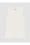 Alita City Lcw Kids White Plain Narrow & Slim Sleeveless Girls' Undershirt with a Difference