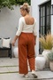 Italian Orange-Elasticated Wide-Leg Corduroy Oversized Woven Pants 102 68 - 7