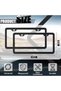2 Pack Universal Black License Plate Frames, Slim Aluminum Holder with Anti Rust Finish, Includes Sc - 3