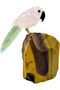 Natural Hand Carved Rose Quartz with Green Jade Parrot Bird in Mookaite Jasper Stone Base | for Home Decoration Gift 02