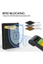 محفظة رجالية مزودة بتقنية حجب موجات RFID، محفظة قابلة للطي بتصميم أمامي، محفظة أنيقة مع نافذة لعرض بطاقة الهوية، تصميم نحيف وبسيط. - 2