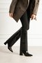 Women's Black Shiny Snap-On Dust-Covered Boots with Buckle Detail - 2