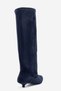 GLENDA Navy Suede Genuine Leather Women's Low-Heeled Boots - 8
