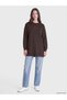 Two Mt Shop Quality Lcw Modest Brown 3 Thread Threaded Embroidery Comfortable & Relax Women's Sweatshirt t - 2