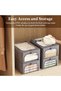 Pack of 6 Clothes Storage Containers with Metal Frame, Foldable Storage Box with Lid, 25 L Stackable - 6