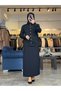 Women's Knitted Textured Jacket with Gold Button Details 37027 - 2