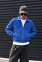 Men's Indigo Polo Collar Fleece-Lined Zip-Up Jacket - 6