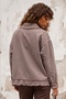 Italian Taupe Color Mink-Cuffed, Metal-Buttoned, Washable, Sequined Gabardine-Woven Jacket 70 65 - 8