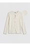 TWO MT SHOP QUALITY LCW Kids Ecru Oval-Neck T-Shirt for Girls with Bow Detail - 2