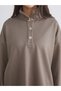 LCW Vision Brown Mock Neck Oversized Women's Sweatshirt, Featuring the ALITA CITY Touch - 3
