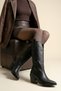 ZRNE-C16 Lux Black Heeled Western Cowboy Boots, 6 cm