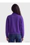 Alita City Farkıyla Xside Purple High Neck Women's Thick Sweatshirt - 5