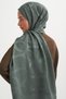 Icon Pattern Tensel Wool-Viscose Shawl, Ash Green