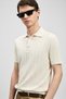 Bold Men's Polo Collar Short-Sleeve 100% Cotton Knit Sweater, Off-White - 5