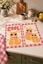 Cool Tabby Cat with Glasses Pattern Digitally Printed 2-Piece Kitchen Towel Set, 35x55 cm - 2