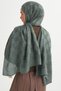 Elite Patterned Tensel Wool-Viscose Shawl, Ash Green
